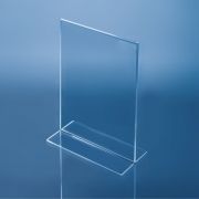 Двулицева плексигласова стойка A6 – Идеална за QR кодове и реклами