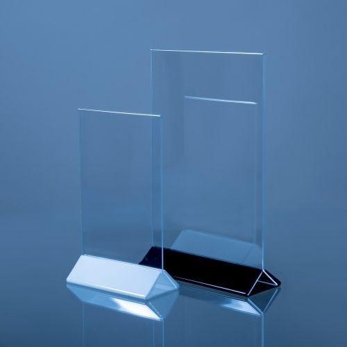 Двустранна Стойка А6 с Цветна Основa – За QR Кодове и Информация