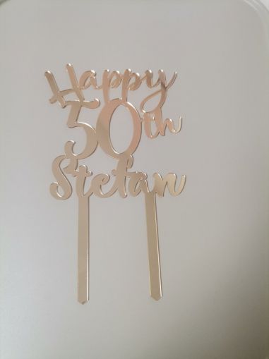 Персонализиран топер за торта за 50-ти рожден ден - декорация за торта