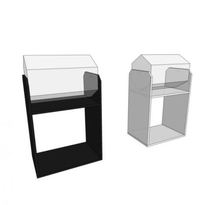 Въртяща шестстенна урна за томболи с плексигласово тяло и стойка от ПДЧ