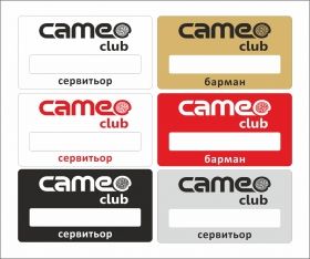 бадж с прозорче за име и закрепване с игла