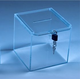 Прозрачна кутия с катинар за дарения, томболи и бакшиши