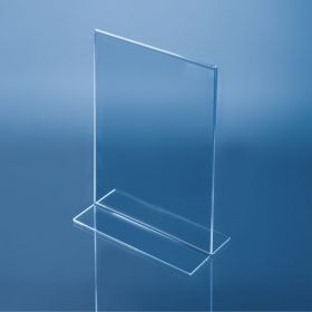 Двулицева плексигласова стойка A6 – Идеална за QR кодове и реклами