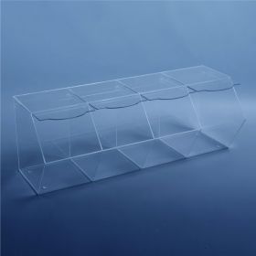 Контейнер от Плексиглас с Четири Гнезда за Насипни Храни и Лакомства