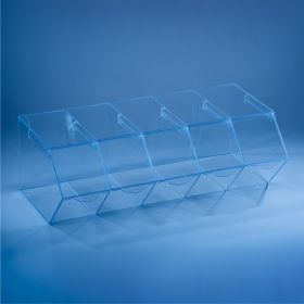 Контейнер от плексиглас с пет гнезда за насипни храни, ядки и кафе