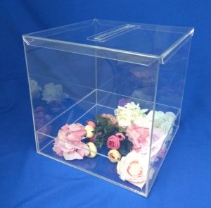 Сватбена кутия за пликове с капак и подиум за декорация