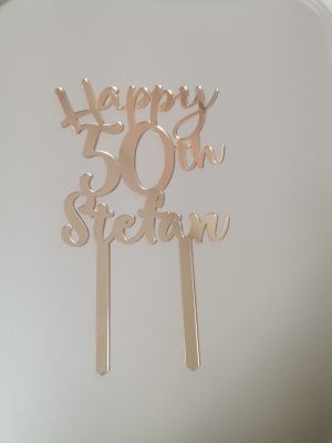 Персонализиран топер за торта за 50-ти рожден ден - декорация за торта