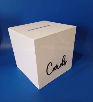 Бяла сватбена кутия за пликове и подаръци – персонализирана