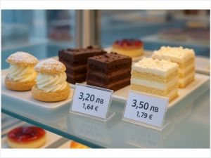 Прозрачна стойка за етикети – различни формати  | Подходяща за цени в лева и евро