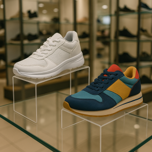 Комплект от 5 прозрачни П-образни стойки от плексиглас – за витрини, продукти, музеи и галерии