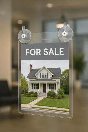 Прозрачен плексигласов джоб за информационен лист с вендузи