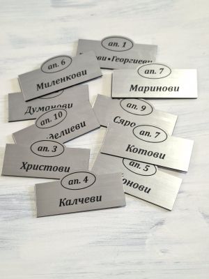Табелки за пощенски кутии за вход от метализирана пластмаса
