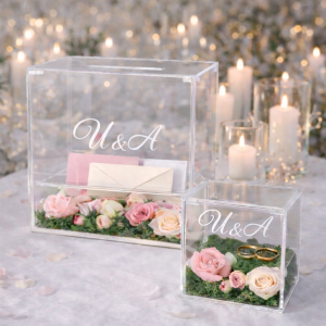 Персонализирана кутия за сватбени пликове и кутия за пръстени